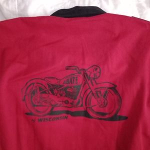 Vintage Speed Zone Biker Motorcycle Abate Of Wisconsin Dress Shirt Button Size L